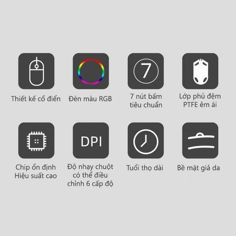 Chuột có dây Fuhlen G80 Đen/Black 4