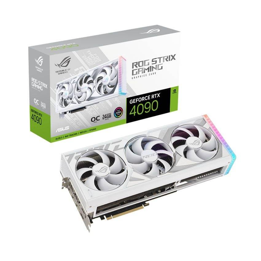 Card màn hình ASUS ROG Strix GeForce RTX 4090 OC White Edition 24GB (ROG-STRIX-RTX4090-O24G-WHITE)