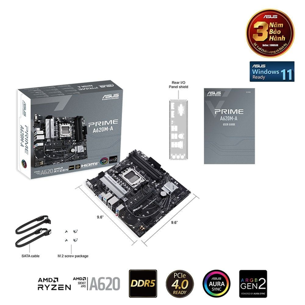 Bo mạch chủ ASUS PRIME A620M-A DDR5 5