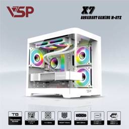 Vỏ Case VSP X7 AQUANAUT GAMING Trắng/White | Micro ATX (No FAN)