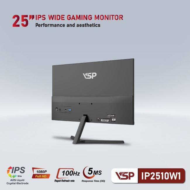 Màn hình phẳng Đen VSP IP2510W1 25'' FHD IPS 100Hz 5ms 5