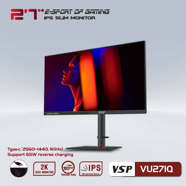 Màn hình phẳng VSP VU271Q 27'' 2K IPS 165Hz 1ms Chuyên Game 5