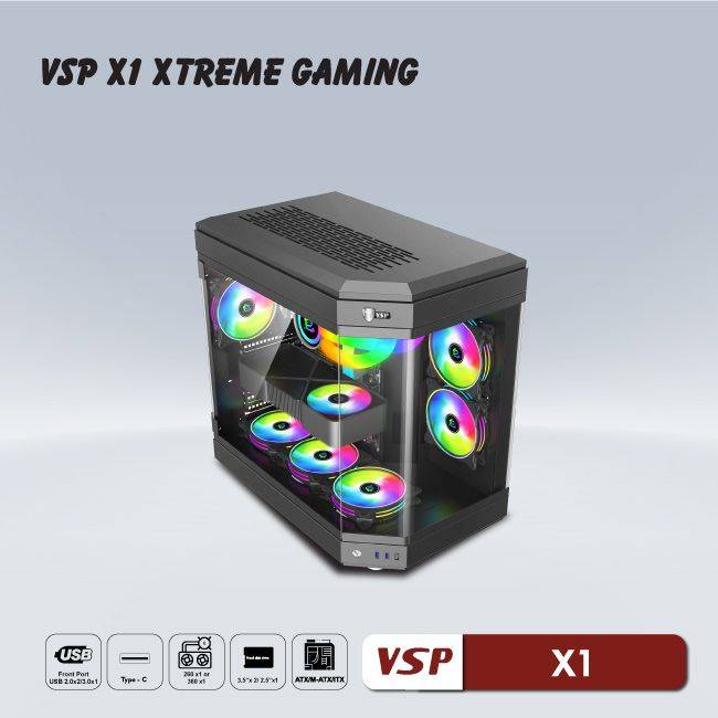 CASE VSP X1 XTREME GAMING BLACK NEW 3