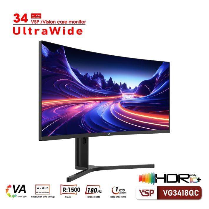 Màn hình cong VSP VG3418QC 34' UWDHD VA 180Hz 1Ms chuyên game 5