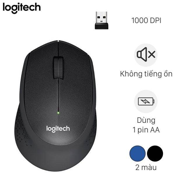 Chuột không dây Logitech M331 Đen/Black