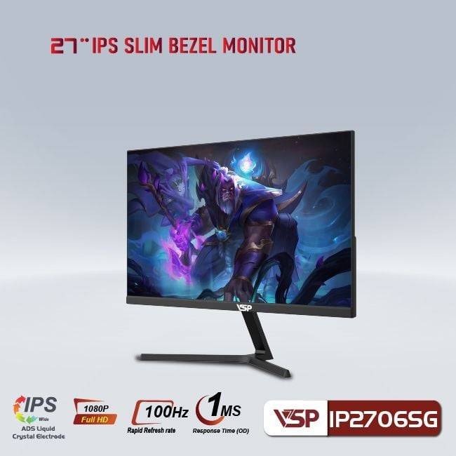 Màn Hình Phẳng VSP IP2706SG 27'' FHD 100Hz 1ms Tràn Viền - Black/Đen 2