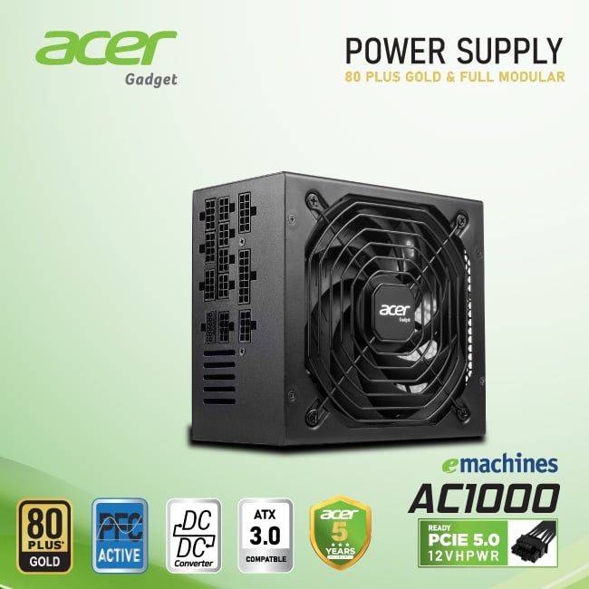 Nguồn máy tính ACER Full Modular 80 Plus Gold PCIE 5.0 1000W Đen/Black 2