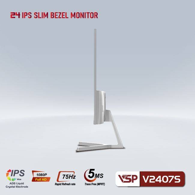 Màn hình phẳng Trắng VSP V2407S 24'' FHD IPS 75Hz 5ms