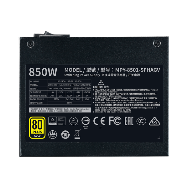 Nguồn máy tính COOLER MASTER X SFX 80 Plus Gold 850W Đen/Black 2