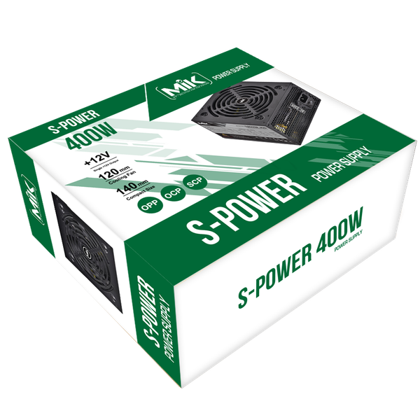 Nguồn máy tính MIK S-POWER 400W Đen/Black 3