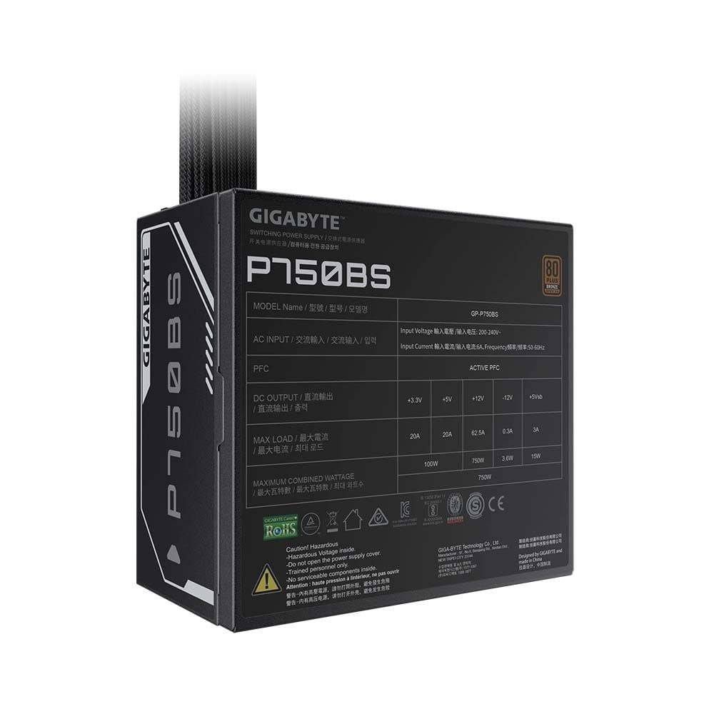 Nguồn máy tính GIGABYTE GP-750BS 750W 80 Plus Brozen Đen/Black 6