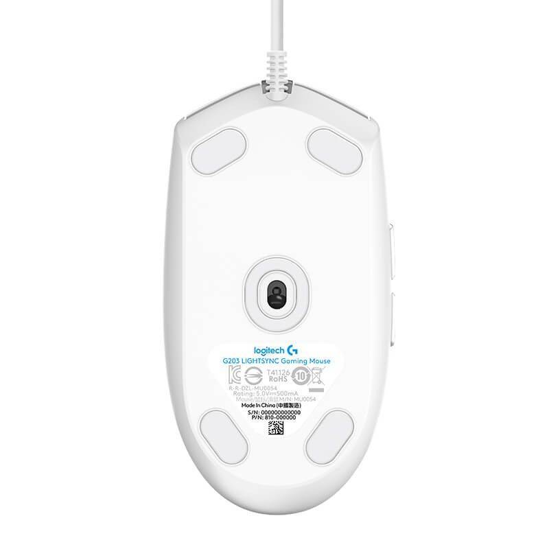 Chuột có dây G203 Lightsync Gaming Trắng/White 5