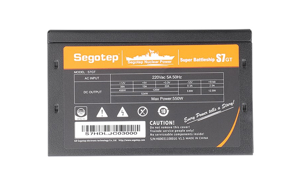 Nguồn máy tính SEGOTEP SUPER BATTLESHIP S7 GT 550W  Đen/Black 2