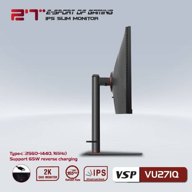 Màn hình phẳng VSP VU271Q 27'' 2K IPS 165Hz 1ms Chuyên Game 4