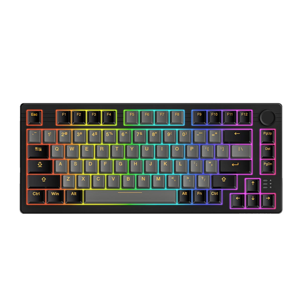 Bàn phím cơ không dây DareU EK75 Pro Black Golden Triple Mode 3