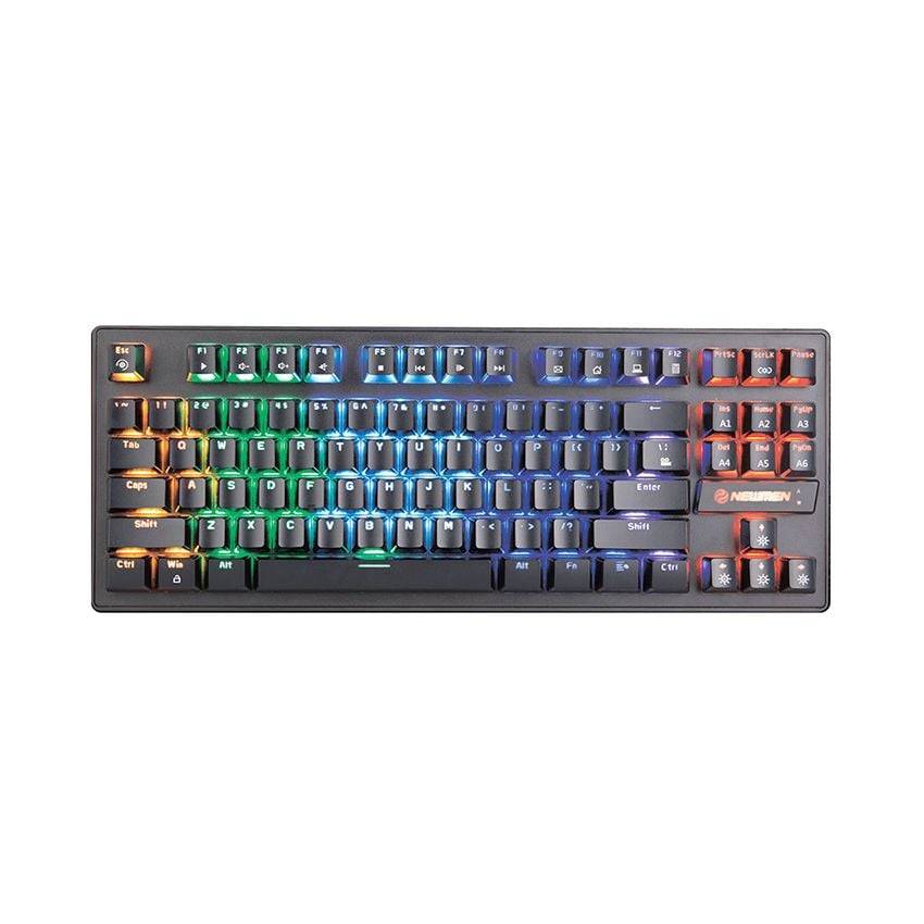 BÀN PHÍM CƠ CÓ DÂY GAMING NEWMEN GE87R BLUE SWICH LED RGB NEW 2