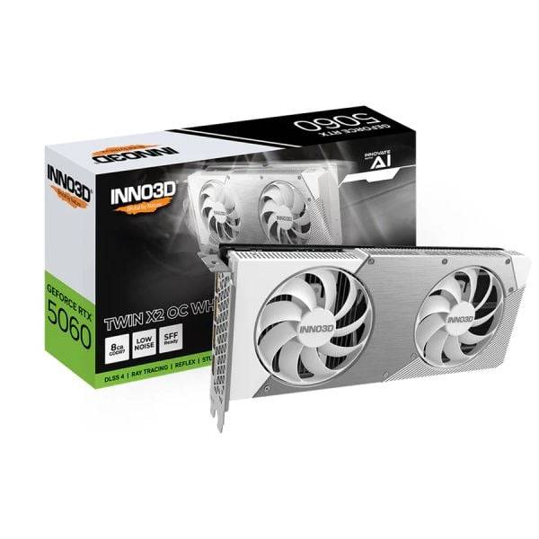 Card màn hình INNO3D Geforce RTX 5060 Twin X2 OC 8GB White