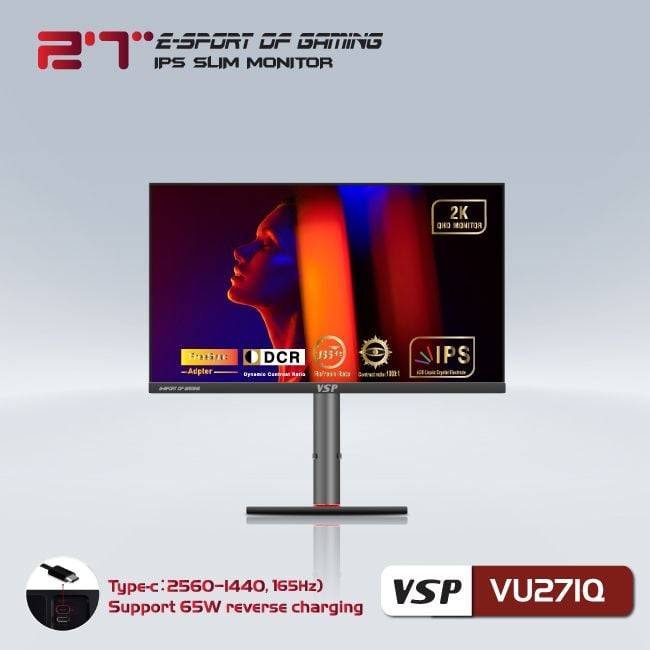 Màn hình phẳng VSP VU271Q 27'' 2K IPS 165Hz 1ms Chuyên Game 7