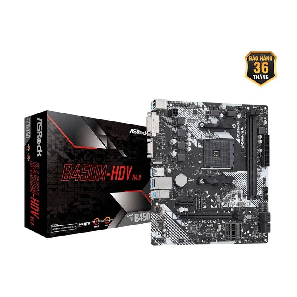 Bo mạch chủ Asrock B450M-HDV R4.0 DDR4 8