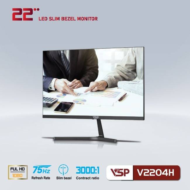 Màn hình phẳng Đen VSP V2204H 22'' FHD VA 100Hz 3ms 3