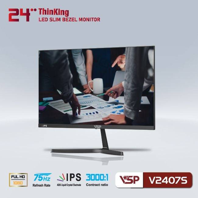Màn hình phẳng VSP V2407S 24''/FHD/IPS/75Hz/5ms - Đen/Black 4