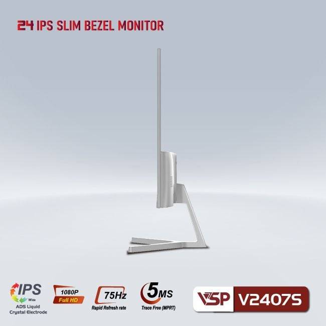 Màn hình phẳng Trắng VSP V2407S 24'' FHD IPS 75Hz 5ms 3