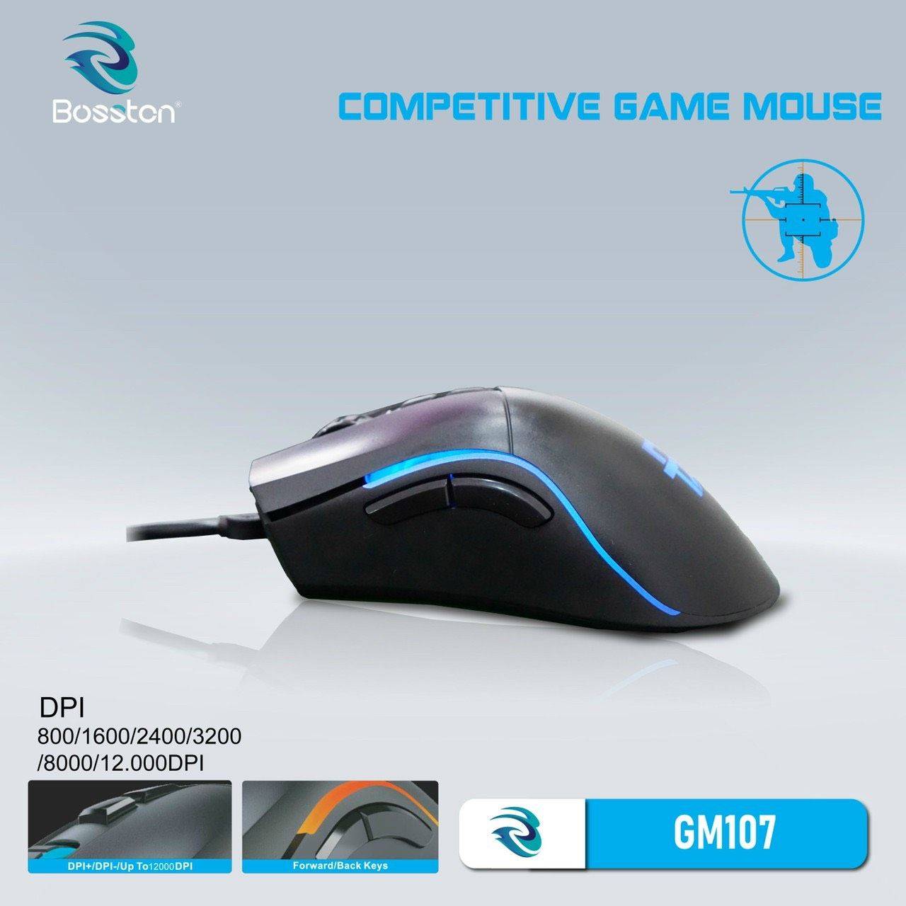 Chuột có dây Bosston GM107 Đen/Black 4