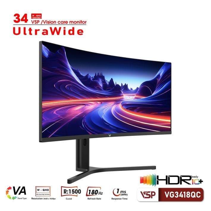 Màn hình cong VSP VG3418QC 34' UWDHD VA 180Hz 1Ms chuyên game 3