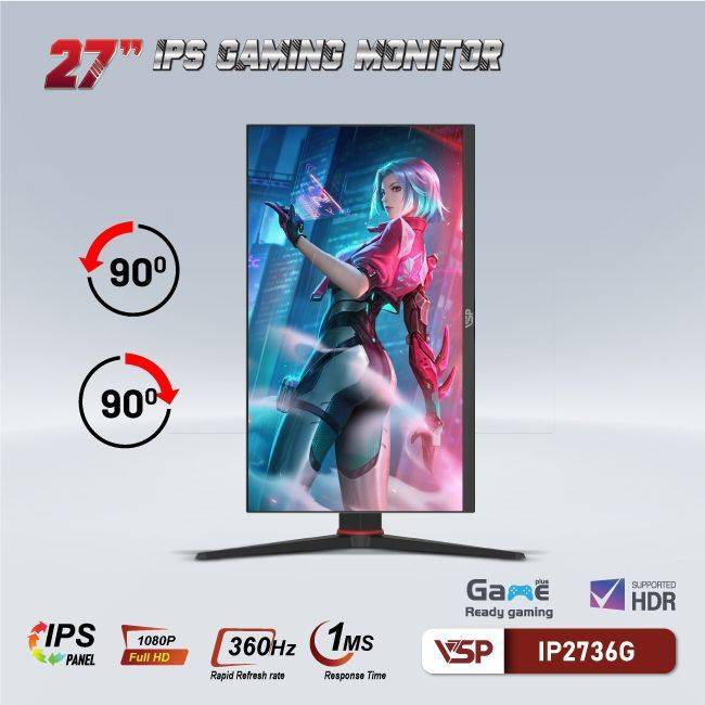 MÀN HÌNH PHẲNG ĐEN VSP IP2736G 27'' FHD 360Hz IPS TRÀN VIỀN 1Ms CHUYÊN GAME 8