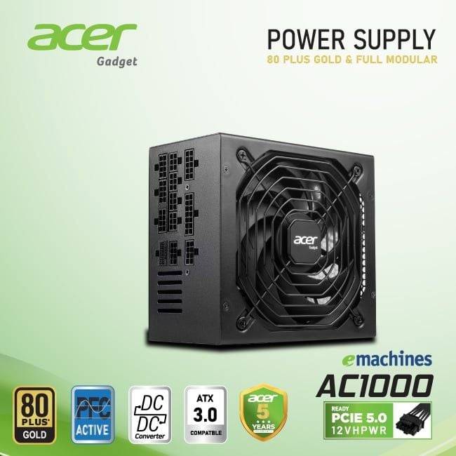 Nguồn máy tính ACER Full Modular 80 Plus Gold PCIE 5.0 1000W Đen/Black 4