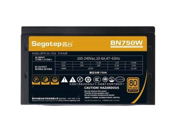 Nguồn máy tính SEGOTEP BN750W 80 Plus Brozen PCI 5.0 750W Đen/Black 3