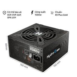 Nguồn máy tính FSP HYDRO G PRO 80 Plus Gold PCIE 5 ATX Full Modular 1000W Đen/Black