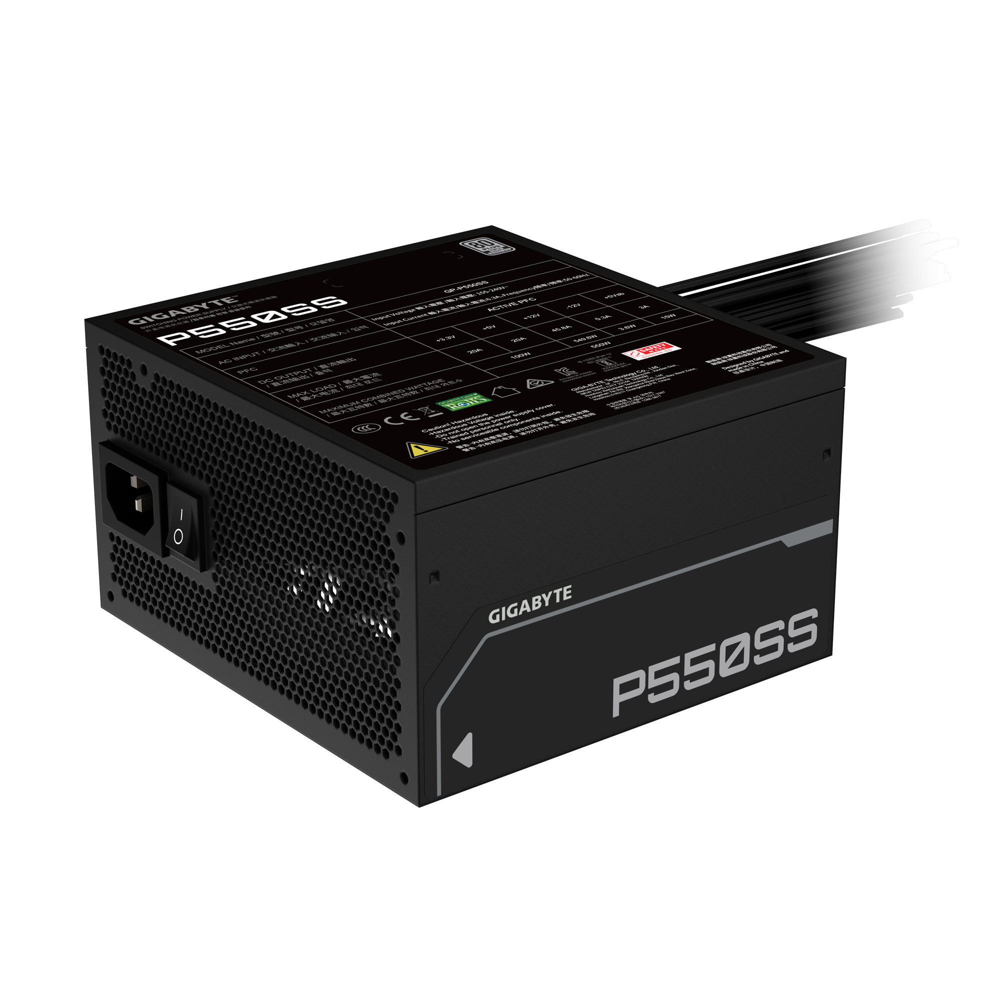 Nguồn Gigabyte P550SS 550W - Black (GP-P550SS) 7