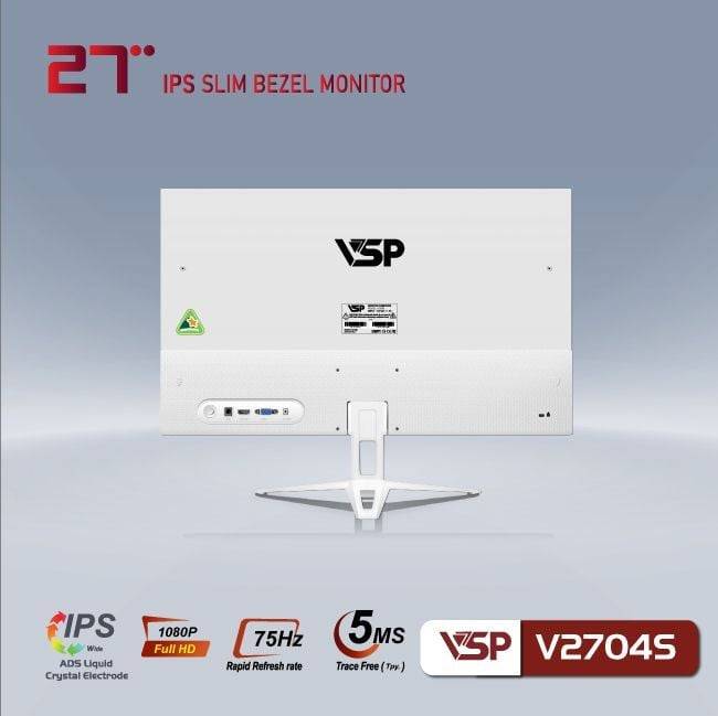 Màn hình VSP V2704S Trắng | 27 inch, Full HD, IPS, 75Hz, 5ms, phẳng 2