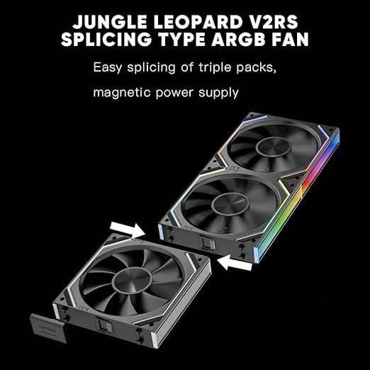 Fan Case Leopard V2RS ARGB - Black | Bộ 3 fan, gió ngược, ghép nối không dây 3