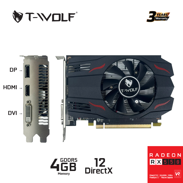Card màn hình (Amd) Tw-Rx550 4G D5  Dual 3