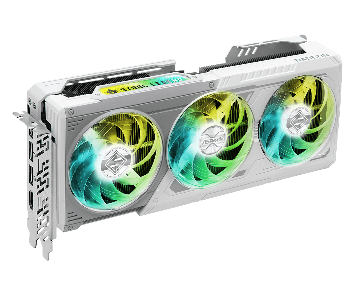 Card màn hình ASRock AMD RX 9070 XT 16G Steel Legend 2