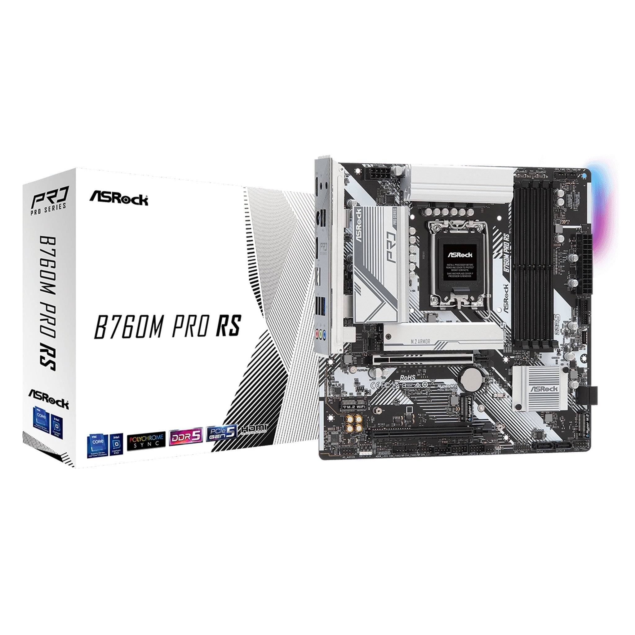 Mainboard ASRock B760M Pro RS | Intel B760, Socket 1700, Micro ATX, 4 khe DDR5 3