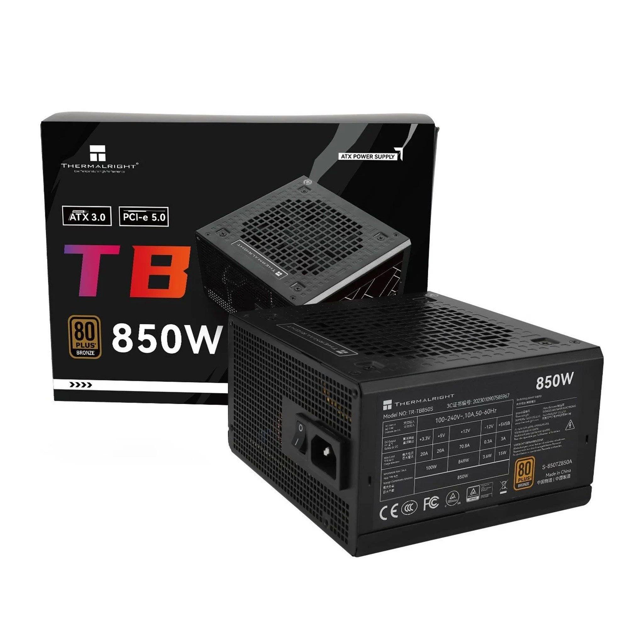 Nguồn Thermalright TB-850S - Đen, nhập khẩu | 80 Plus Bronze, ATX 3.0, PCIE 5.0 2