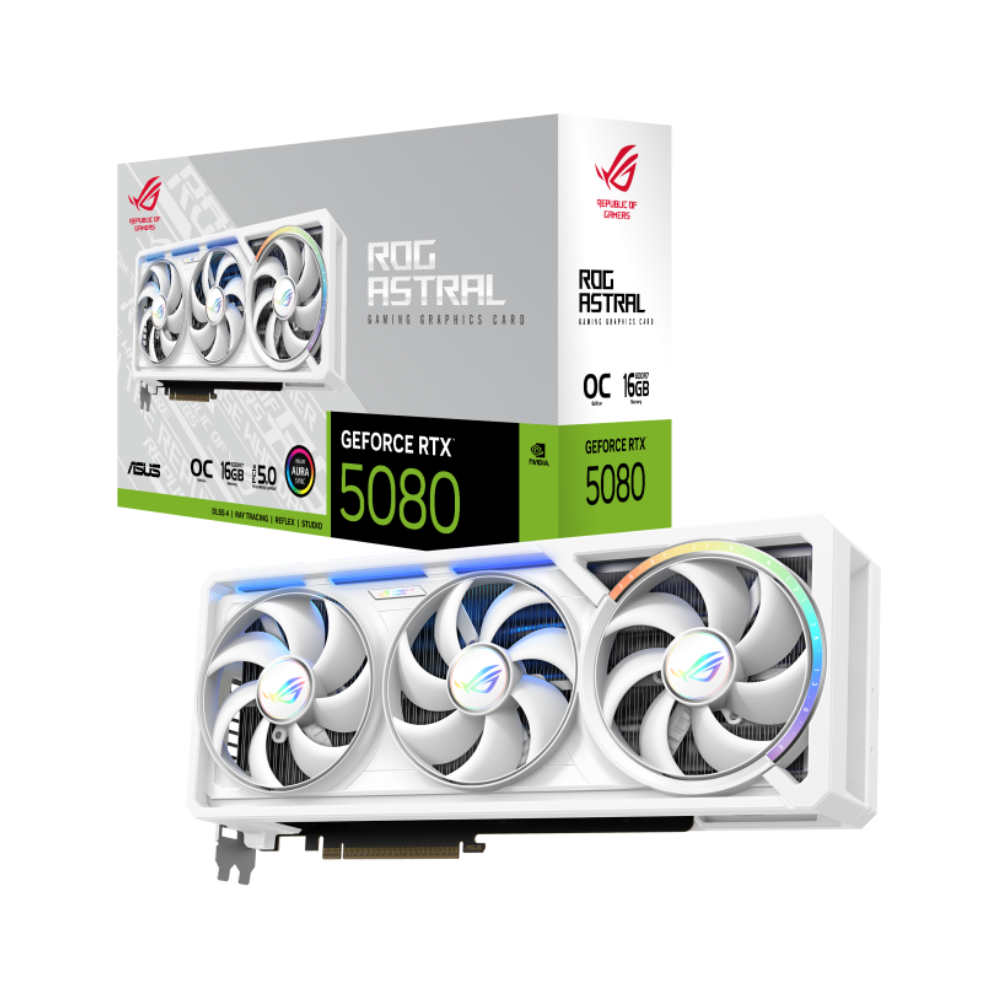 Card màn hình ASUS RTX 5080 ROG Astral Gaming OC White 16G GDDR7 8