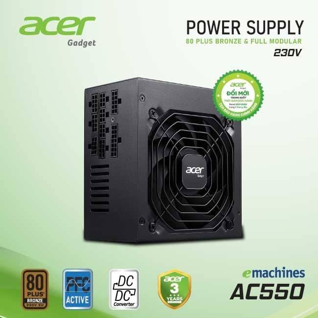 Nguồn Acer AC550 | 80 plus bronze, full modular