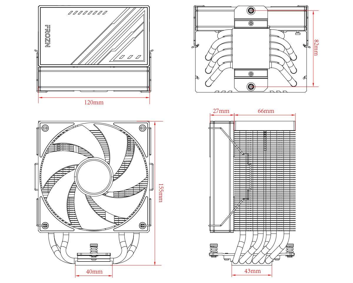 Tản Nhiệt Khí ID-Cooling FROZN A610 ARGB | 6 ống, màu đen 3