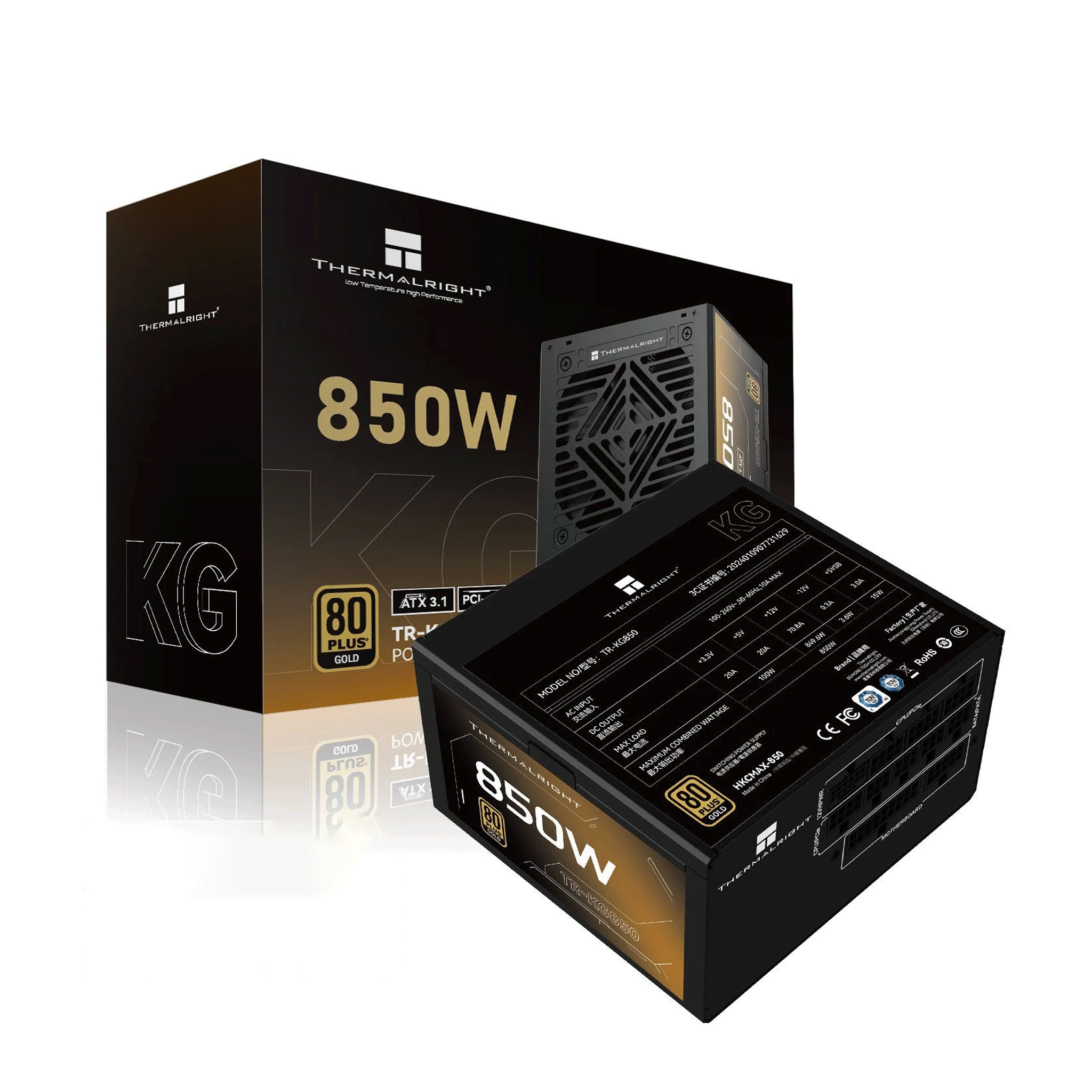 Nguồn Thermalright KG-850 850W | Đen, 80 Plus Gold, PCIe 5.1 5