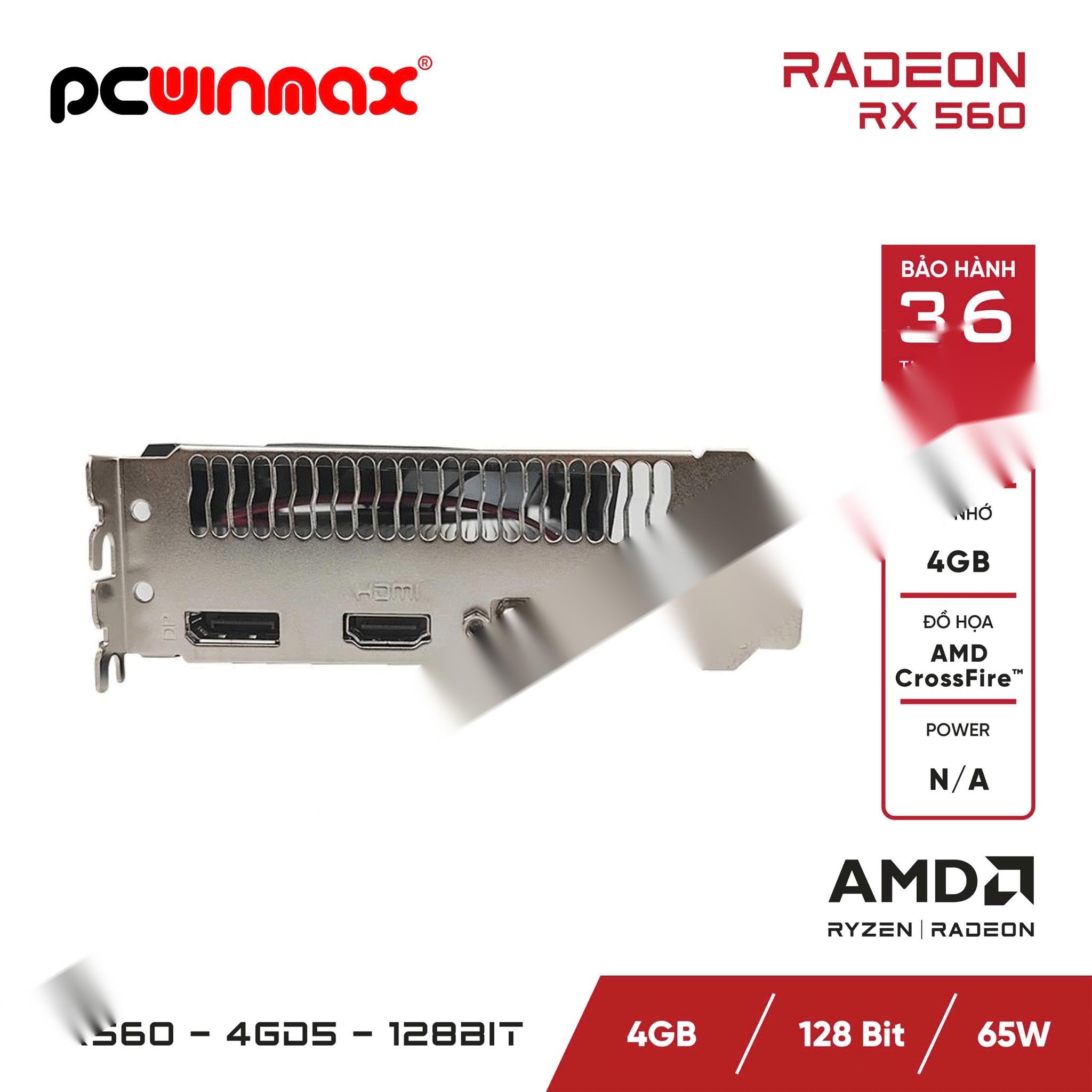 Card màn hình PCWINMAX Radeon RX 560 4GB GDDR5 128 bit