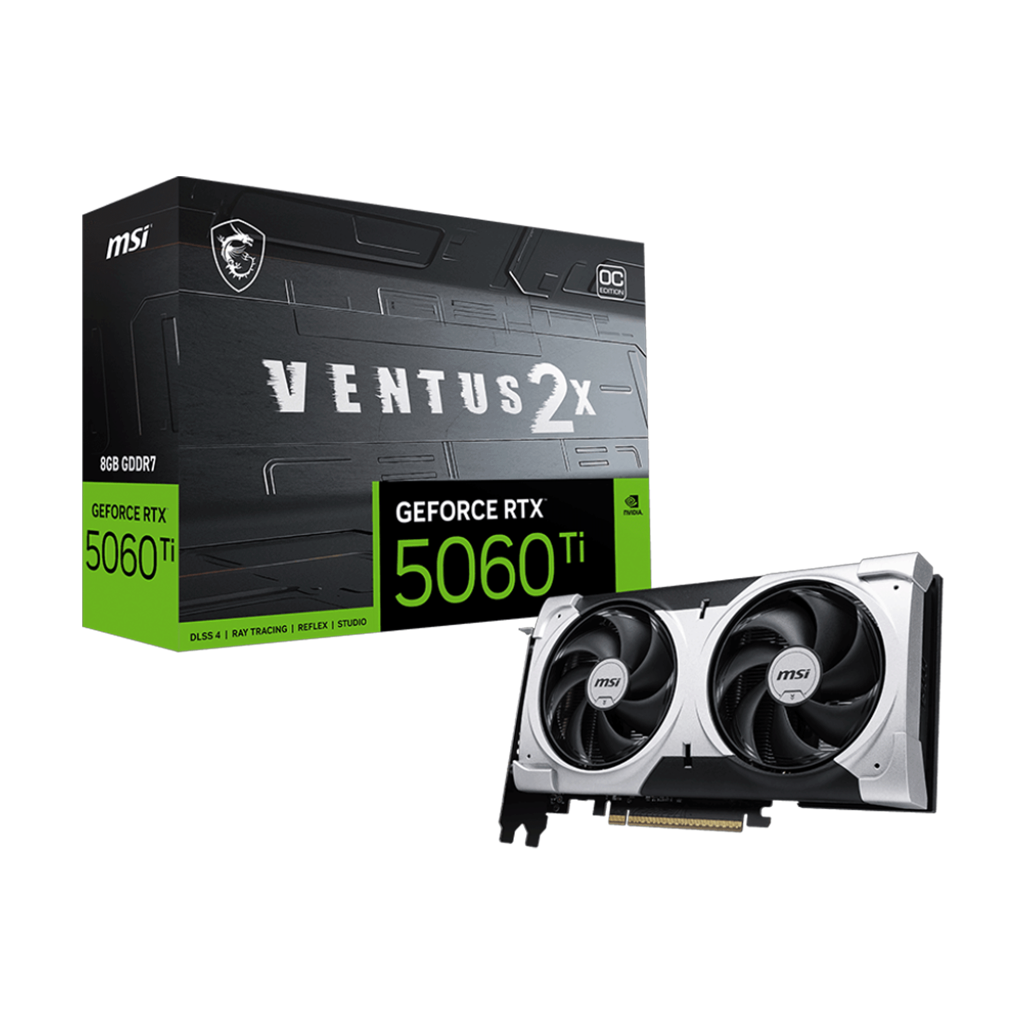 Card màn hình MSI GeForce RTX™ 5060 Ti 8G VENTUS 2X OC PLUS 3