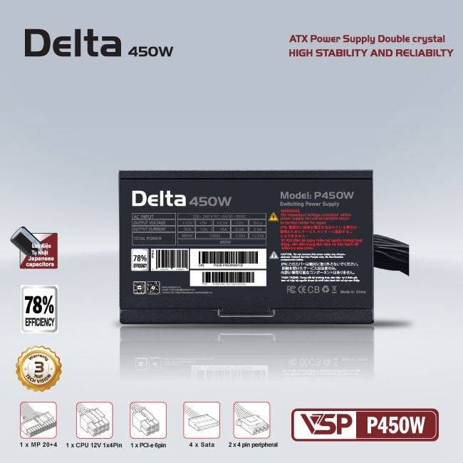 Nguồn VSP Delta P450W | 450W, ATX 2