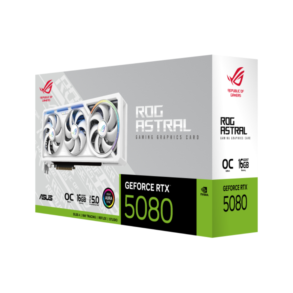 Card màn hình ASUS RTX 5080 ROG Astral Gaming OC White 16G GDDR7