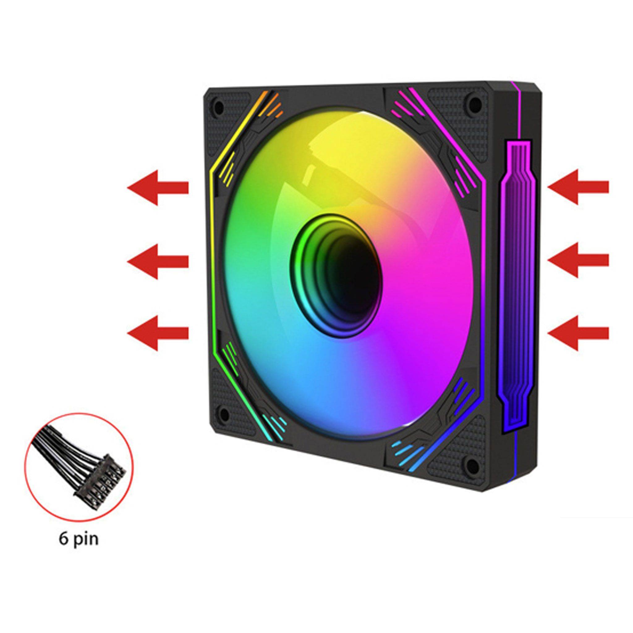 Bộ 5 Fan Case Led Rgb Leopard/Redmoon F3 - Đen