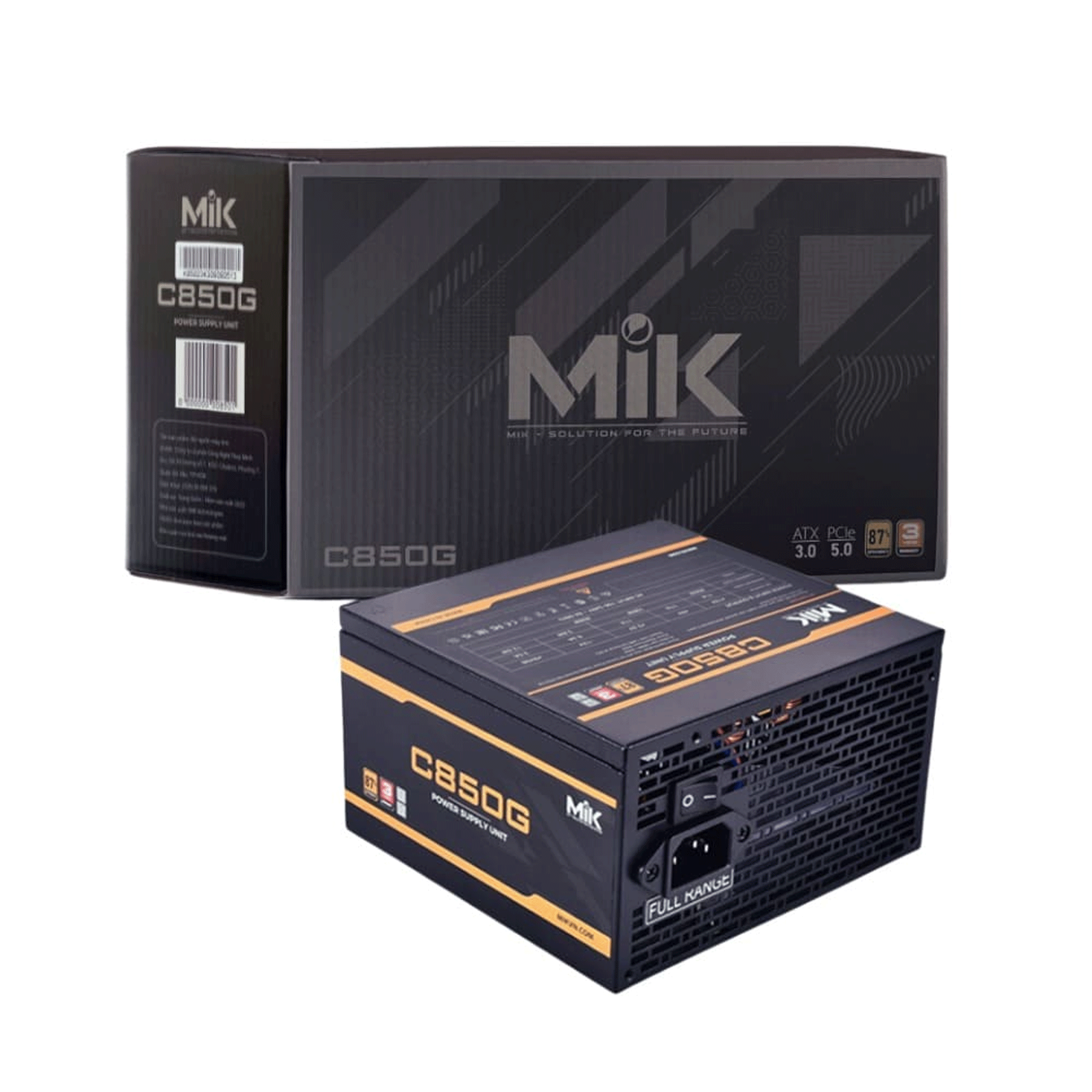 Nguồn MIK C850G ATX 3.0, PCIe 5.0, 80 Plus Gold
