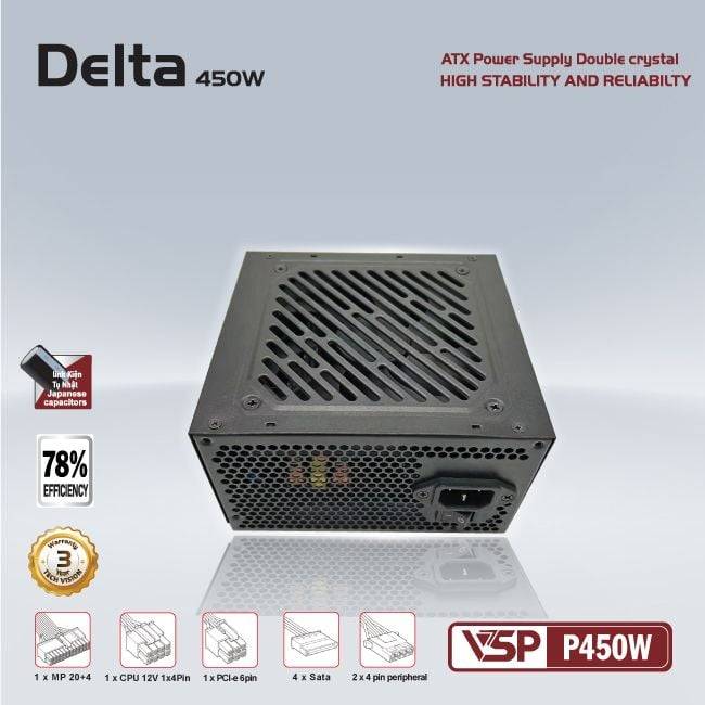 Nguồn VSP Delta P450W | 450W, ATX 4